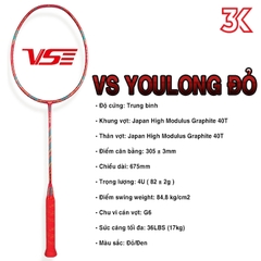 Vợt Cầu Lông VS YouLong Đỏ Full hộp [Chính hãng][bảo hành 2T]