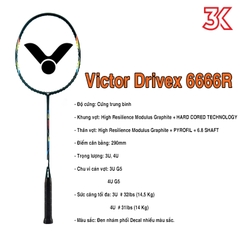 Vợt Cầu Lông Victor Drivex 6666R 1 Khung vợt 1 túi [Chính hãng]