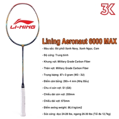 Vợt Cầu Lông Lining Aeronaut 6000 Max 1 Khung 1 Túi  [Chính hãng][bảo hành 2T]