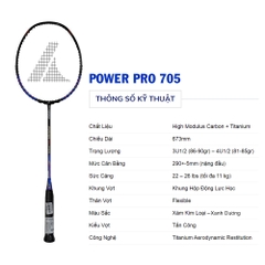 Vợt cầu lông ProKennex POWER PRO 705 1 khung 1 túi