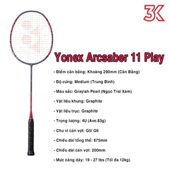 Vợt cầu lông Yonex Arcsaber 11 Play 1 Khung vợt 1 Túi [BH 3 Tháng]