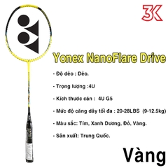 Vợt cầu lông Yonex NanoFlare Drive 1 Khung vợt 1 Túi [Chính hãng] [Ảnh thật] [BH 3 Tháng] [Có sẵn]