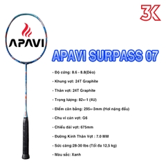 Vợt cầu lông Apavi Surpass 07 1 khung vợt 1 túi [Chính hãng][bảo hành 3T]