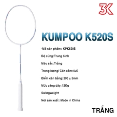 Vợt Cầu Lông Kumpoo Power Control K520S 1 khung vợt 1 túi [Chính hãng][bảo hành 2T]