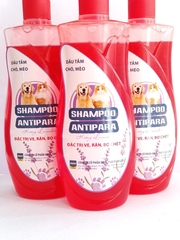 SHAMPOO ANTIPARA 350ML Dầu tắm chó, mèo hương lavender đặc trị ve, rận, bọ chét
