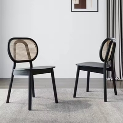 Ghế Đan Mây Lưng Tròn Mặt Ván - GDM25