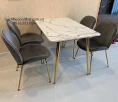 BÀN ĂN MẶT ĐÁ CHÂN CÔN INOX - BAMD88