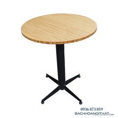 BÀN CAFE MẶT GỖ CHÂN TRỤ 4 CẠNH - BCF31