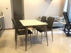 BÀN ĂN MẶT ĐÁ CHÂN GỖ - BAMD98