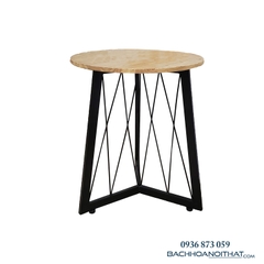BÀN CAFE CHÂN LƯỚI 3 CẠNH MẶT GỖ - BCF22