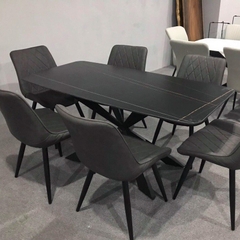 BÀN ĂN MẶT ĐÁ CHÂN SẮT CHÉO - BAMD35