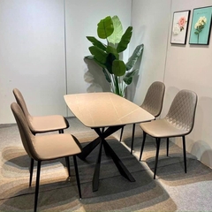 BÀN ĂN MẶT ĐÁ CHÂN SẮT CHÉO - BAMD35