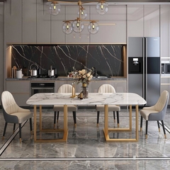 BÀN ĂN MẶT ĐÁ CẨM THẠCH 6D - BAMD11