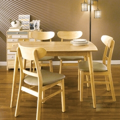 BỘ BÀN ĂN MANGO 4 GHẾ GỖ CAO SU - BBA3