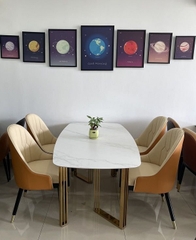 BÀN ĂN MẶT ĐÁ CHÂN INOX - BAMD13