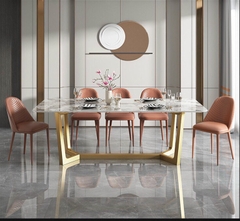 BÀN ĂN MẶT ĐÁ CERAMIC CHÂN INOX M - BAMD01