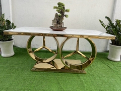 BÀN ĂN MECERDES MẶT ĐÁ CHÂN INOX MẠ VÀNG - BC03