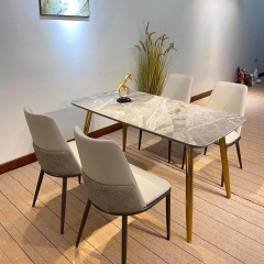 BÀN ĂN MẶT ĐÁ CHÂN CÔN INOX - BAMD88