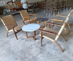 GHẾ SOFA PLANK GỖ ASH ĐAN DÂY - SFG26