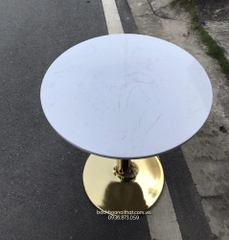 BÀN CAFE MẶT ĐÁ CHÂN TULIP MẠ VÀNG - BCF23