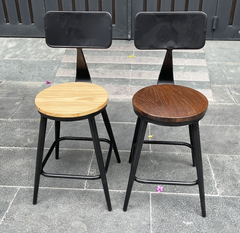 GHẾ CAFE SẮT MẶT GỖ