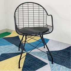 GHẾ CAFE SẮT LƯỚI MẶT NỆM