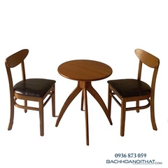 BÀN TRÀ CAFE CHÂN 4 CẠNH GỖ TẦN BÌ - BCF34