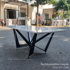 BÀN TRÀ MẶT ĐÁ CHÂN SẮT CẮT CNC - BT94