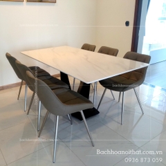 BÀN ĂN MẶT ĐÁ CHÂN CHỮ X - BAMD39