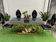 BÀN ĂN MECERDES MẶT ĐÁ CHÂN INOX MẠ VÀNG - BC03