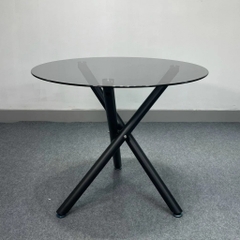 BÀN ĂN MẶT KÍNH CHÂN CHỤP