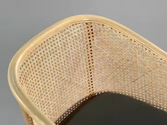 Ghế Gỗ Lưng Cong Đan Mây Nhựa - GDM22