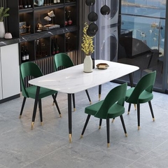 BÀN ĂN MẶT ĐÁ CERAMIC CHÂN CÔN SẮT SƠN TĨNH ĐIỆN - BAMD83