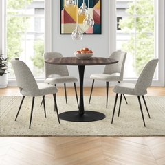 BÀN ĂN GỖ TRÒN CHÂN SẮT - BAG29