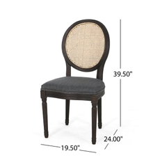 GHẾ GỖ LOUIS KHÔNG TAY TỰA MÂY - GAG13