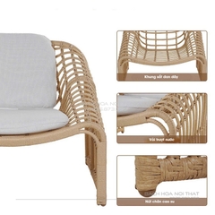 Ghế Sofa Ngoài Trời Khung Sắt GD12