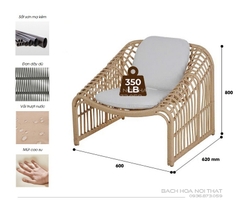 Ghế Sofa Ngoài Trời Khung Sắt GD12
