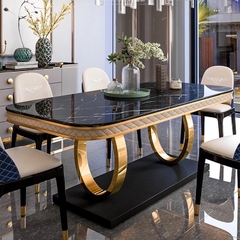 BÀN ĂN MẶT ĐÁ MARBLE NHẬP KHẨU - BAMD04