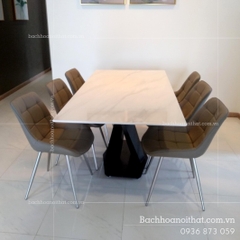 BÀN ĂN MẶT ĐÁ CHÂN CHỮ X - BAMD39