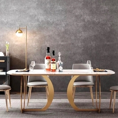 BÀN ĂN MẶT ĐÁ CHÂN SẮT LA - BAMD36