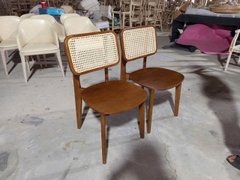 GHẾ CAFE GỖ BỌC NỆM TỰA MÂY - GAG83