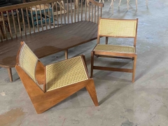 Ghế Gỗ Kangaroo Đan Mây Nhựa GDM13