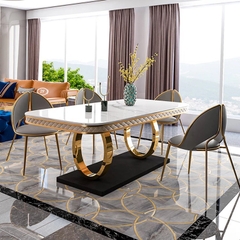 BÀN ĂN MẶT ĐÁ MARBLE NHẬP KHẨU - BAMD04