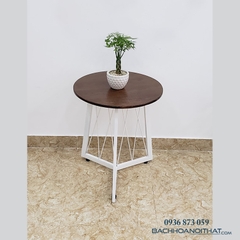 BÀN CAFE CHÂN LƯỚI 3 CẠNH MẶT GỖ - BCF22