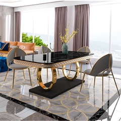 BÀN ĂN MẶT ĐÁ MARBLE NHẬP KHẨU - BAMD04