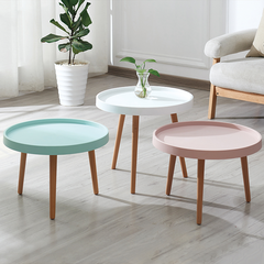 BÀN CAFE TRÒN MẶT NHỰA CHÂN GỖ - BCF28