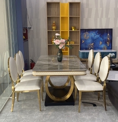 BÀN ĂN MẶT ĐÁ MARBLE NHẬP KHẨU - BAMD04
