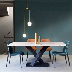 BÀN ĂN MẶT ĐÁ CHÂN CHỮ X - BAMD39