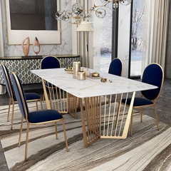 BÀN ĂN MẶT ĐÁ CHÂN INOX CAO CẤP - BAMD41