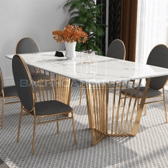 BÀN ĂN MẶT ĐÁ CHÂN INOX CAO CẤP - BAMD41